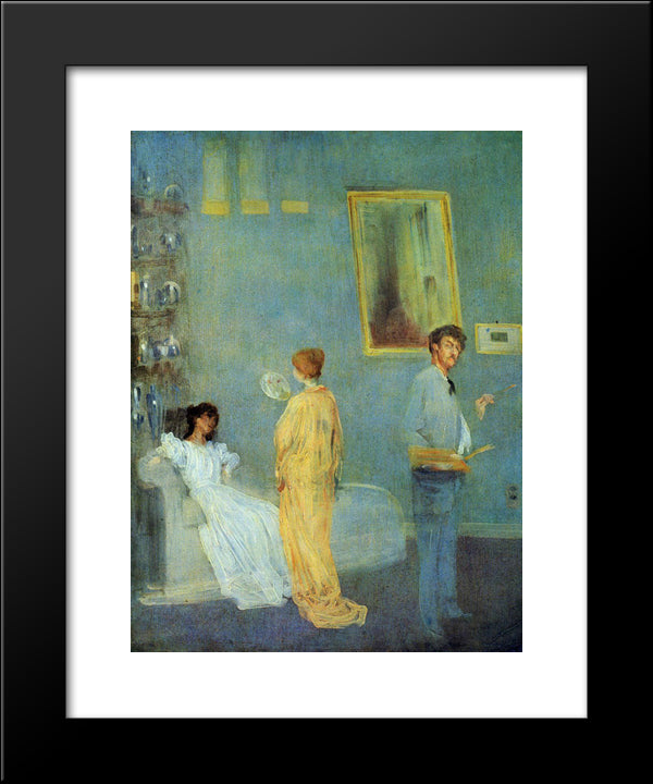 The Artist'S Studio 20x24 Black Modern Wood Framed Art Print Poster by Whistler, James McNeill
