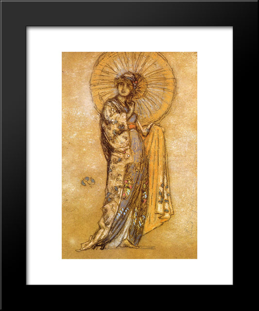 The Japanese Dress 20x24 Black Modern Wood Framed Art Print Poster by Whistler, James McNeill