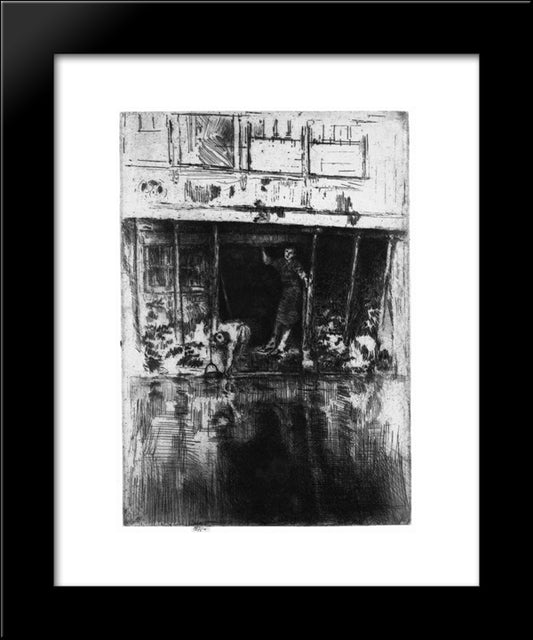 Pierrot (Oudezijds Achterburgwal) 20x24 Black Modern Wood Framed Art Print Poster by Whistler, James McNeill