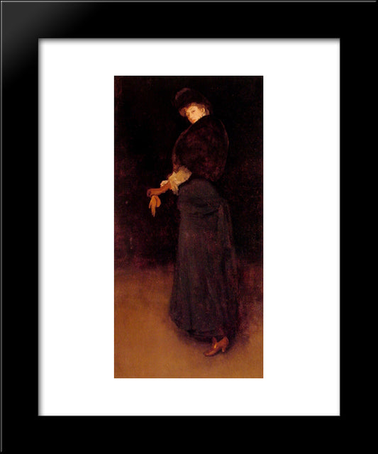 Arrangement In Black: The Lady In The Yellow Buskin ' Portrait Of Lady Archibald Campbell 20x24 Black Modern Wood Framed Art Print Poster by Whistler, James McNeill