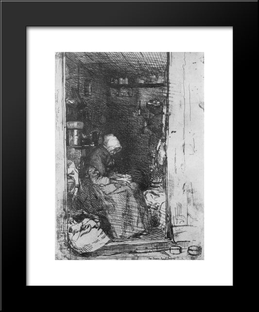 Old Woman With Rags 20x24 Black Modern Wood Framed Art Print Poster by Whistler, James McNeill