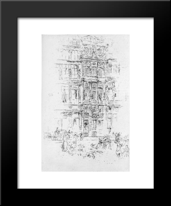 Palaces, Brussels 20x24 Black Modern Wood Framed Art Print Poster by Whistler, James McNeill