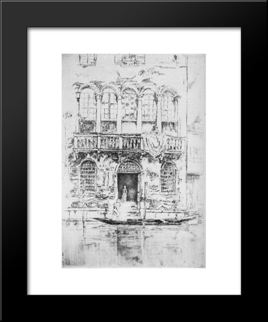 The Balcony 20x24 Black Modern Wood Framed Art Print Poster by Whistler, James McNeill