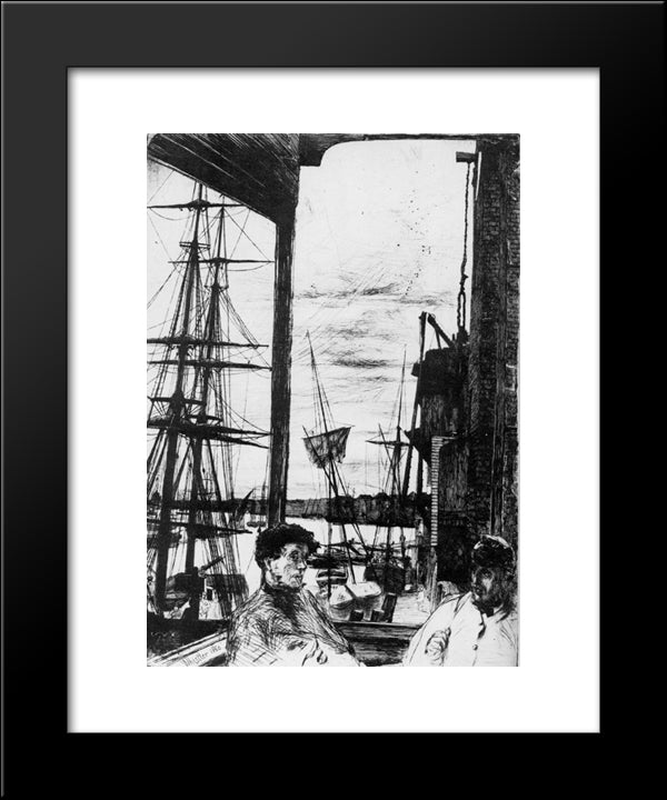 Rotherhithe 20x24 Black Modern Wood Framed Art Print Poster by Whistler, James McNeill