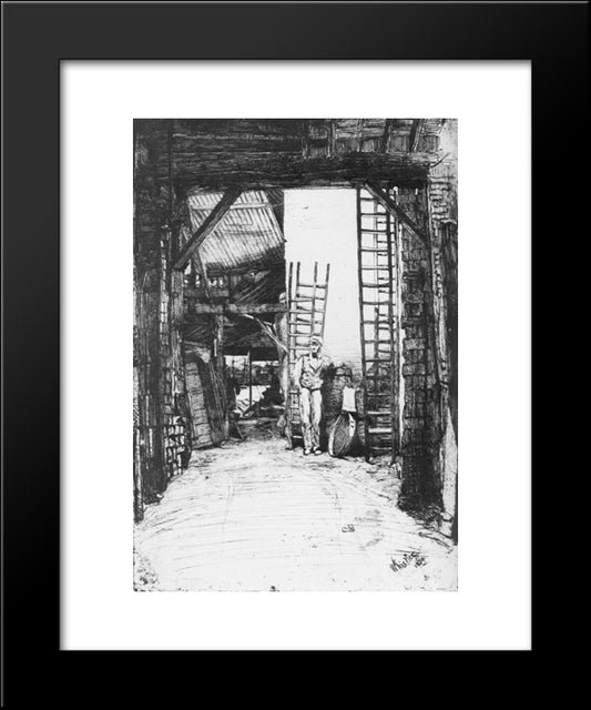 The Limeburner 20x24 Black Modern Wood Framed Art Print Poster by Whistler, James McNeill