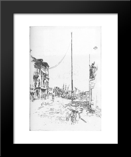 The Little Mast 20x24 Black Modern Wood Framed Art Print Poster by Whistler, James McNeill