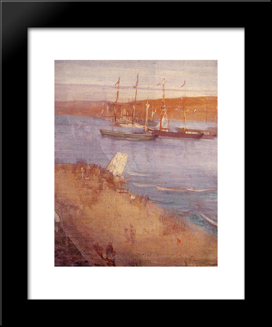 The Morning After The Revolution, Valparaiso 20x24 Black Modern Wood Framed Art Print Poster by Whistler, James McNeill