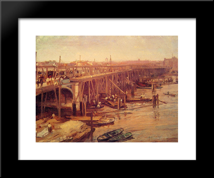 The Last Of Old Westminster 20x24 Black Modern Wood Framed Art Print Poster by Whistler, James McNeill