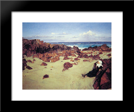 The Coast Of Brittany 20x24 Black Modern Wood Framed Art Print Poster by Whistler, James McNeill