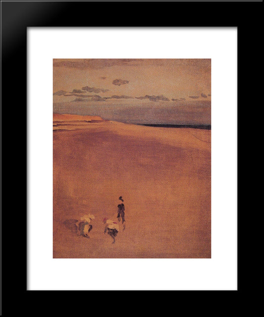 The Beach At Selsey Bill 20x24 Black Modern Wood Framed Art Print Poster by Whistler, James McNeill