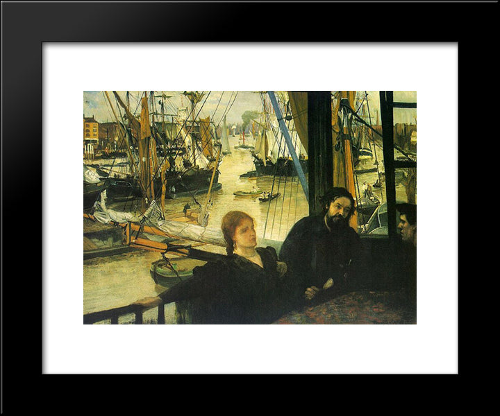 Wapping On Thames 20x24 Black Modern Wood Framed Art Print Poster by Whistler, James McNeill