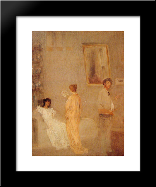 Whistler In His Studio 20x24 Black Modern Wood Framed Art Print Poster by Whistler, James McNeill