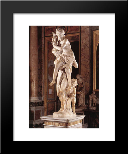 Aeneas, Anchises, And Ascanius [Detail: 1] 20x24 Black Modern Wood Framed Art Print Poster by Bernini, Gian Lorenzo