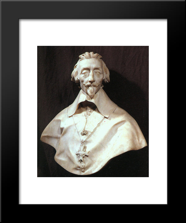 Bust Of Cardinal Armand De Richelieu 20x24 Black Modern Wood Framed Art Print Poster by Bernini, Gian Lorenzo