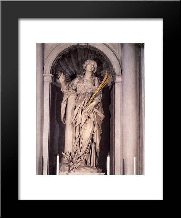 Saint Bibiana 20x24 Black Modern Wood Framed Art Print Poster by Bernini, Gian Lorenzo