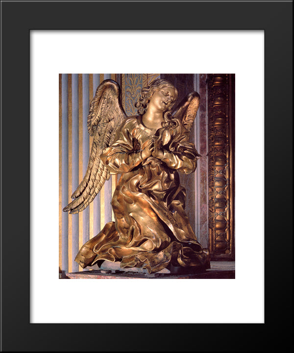 Altar Of The Cappella Del Sacramento [Detail] 20x24 Black Modern Wood Framed Art Print Poster by Bernini, Gian Lorenzo