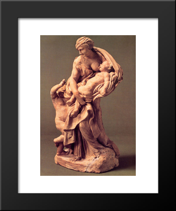 Charity 20x24 Black Modern Wood Framed Art Print Poster by Bernini, Gian Lorenzo