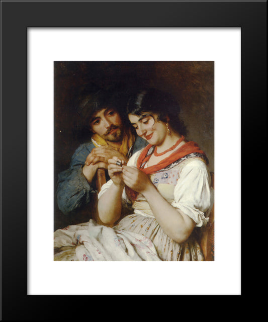 The Seamstress 20x24 Black Modern Wood Framed Art Print Poster by Blaas, Eugene de