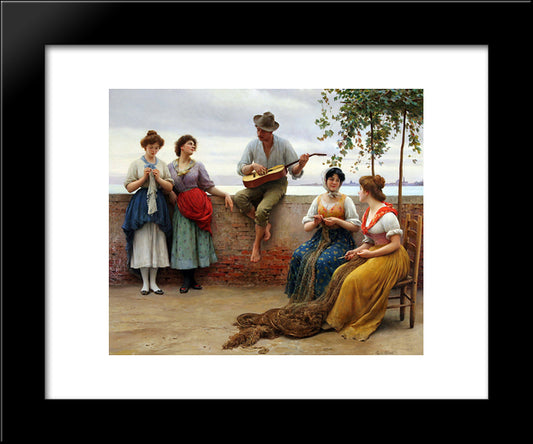 The Serenade 20x24 Black Modern Wood Framed Art Print Poster by Blaas, Eugene de