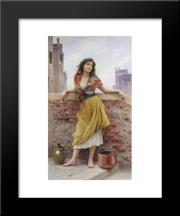 The Watercarrier 20x24 Black Modern Wood Framed Art Print Poster by Blaas, Eugene de