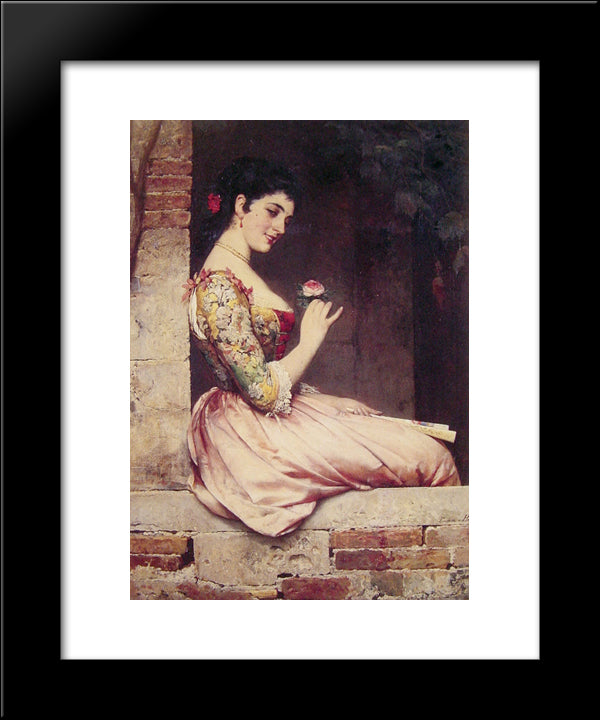 The Rose 20x24 Black Modern Wood Framed Art Print Poster by Blaas, Eugene de