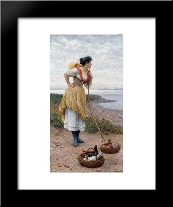 Daydreaming 20x24 Black Modern Wood Framed Art Print Poster by Blaas, Eugene de