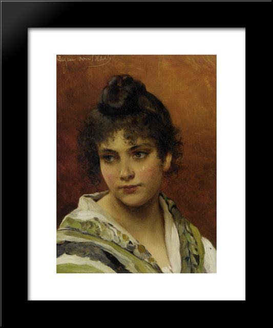 Young Beauty 20x24 Black Modern Wood Framed Art Print Poster by Blaas, Eugene de