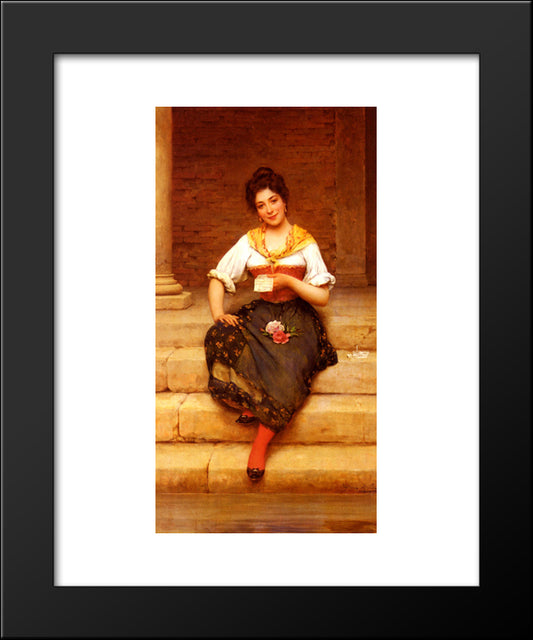 The Love Letter 20x24 Black Modern Wood Framed Art Print Poster by Blaas, Eugene de