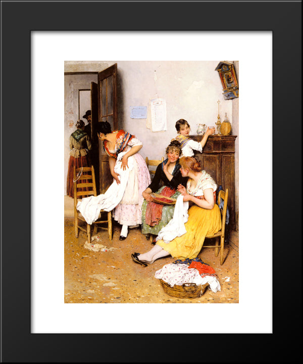 The New Suitor 20x24 Black Modern Wood Framed Art Print Poster by Blaas, Eugene de