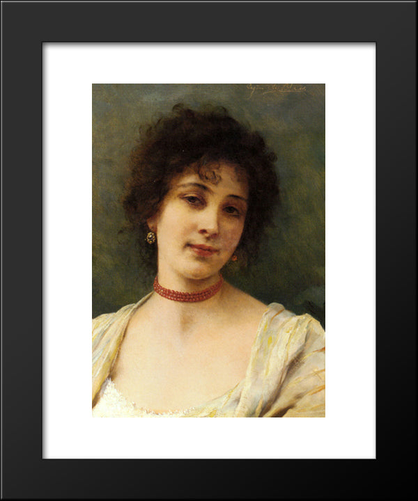 An Elegant Lady 20x24 Black Modern Wood Framed Art Print Poster by Blaas, Eugene de