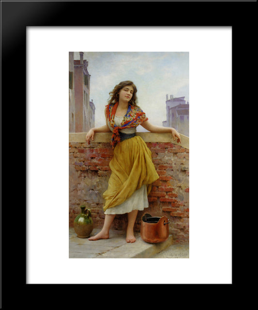 Die Wassertragerin 20x24 Black Modern Wood Framed Art Print Poster by Blaas, Eugene de