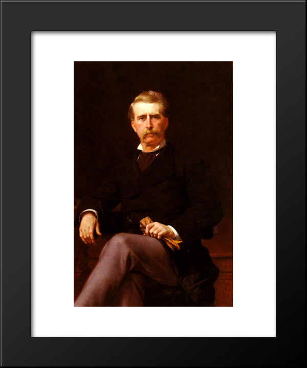 Portrait De John William Mackay (1831'1902) 20x24 Black Modern Wood Framed Art Print Poster by Cabanel, Alexandre