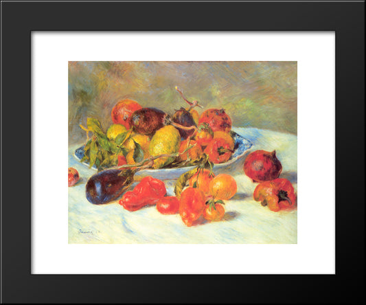 Fruits From The Midi 20x24 Black Modern Wood Framed Art Print Poster by Renoir, Pierre Auguste