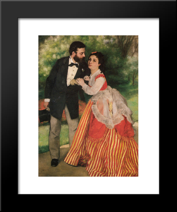 Portrait Of Alfred And Marie Sisley 20x24 Black Modern Wood Framed Art Print Poster by Renoir, Pierre Auguste