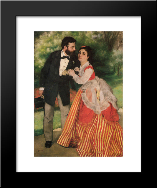 Portrait Of Alfred And Marie Sisley 20x24 Black Modern Wood Framed Art Print Poster by Renoir, Pierre Auguste