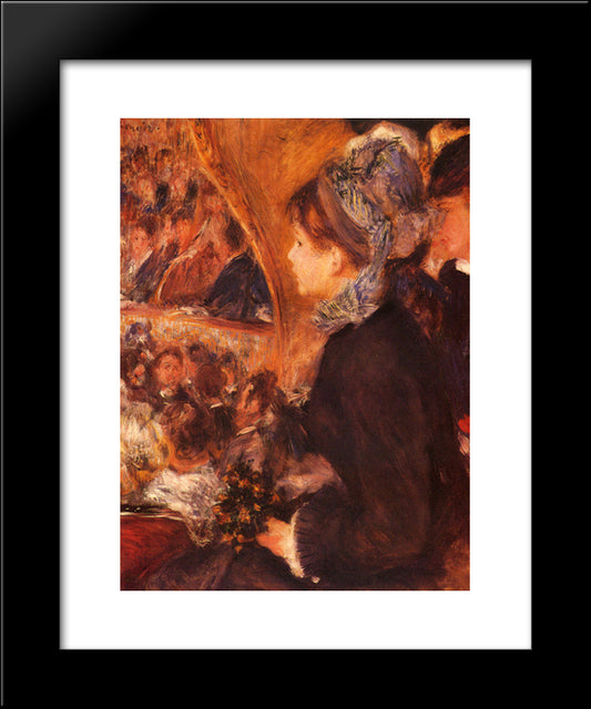 At The Theatre 20x24 Black Modern Wood Framed Art Print Poster by Renoir, Pierre Auguste