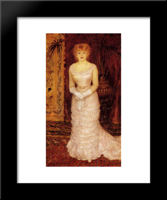 Portrait Of The Actress Jeanne Samary 20x24 Black Modern Wood Framed Art Print Poster by Renoir, Pierre Auguste