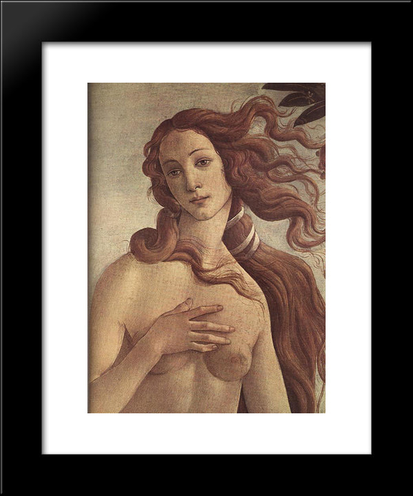 The Birth Of Venus [Detail] 20x24 Black Modern Wood Framed Art Print Poster by Botticelli, Sandro