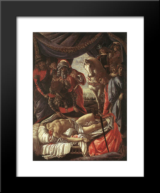 The Discovery Of The Murder Of Holophernes 20x24 Black Modern Wood Framed Art Print Poster by Botticelli, Sandro