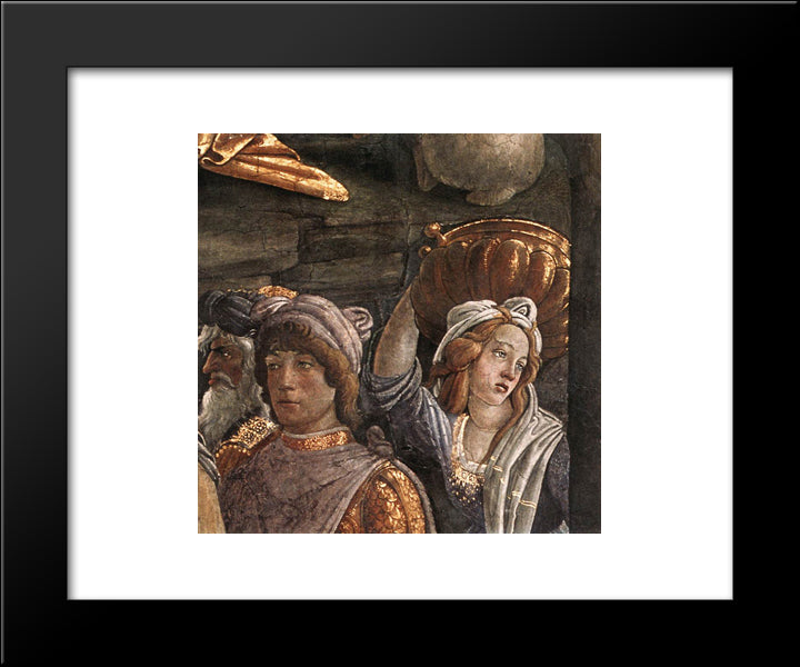 Scenes From The Life Of Moses [Detail: 4] 20x24 Black Modern Wood Framed Art Print Poster by Botticelli, Sandro
