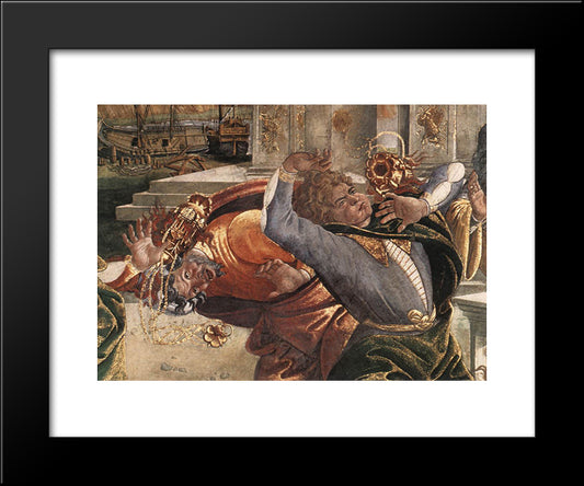 The Punishment Of Korah [Detail: 3] 20x24 Black Modern Wood Framed Art Print Poster by Botticelli, Sandro