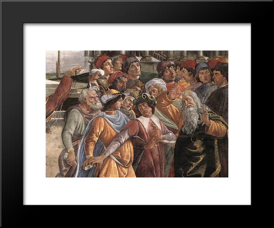 The Punishment Of Korah [Detail: 5] 20x24 Black Modern Wood Framed Art Print Poster by Botticelli, Sandro