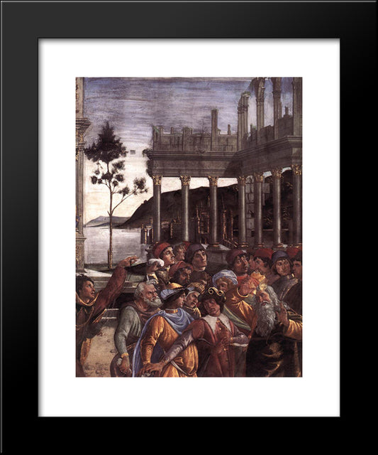 The Punishment Of Korah [Detail: 4] 20x24 Black Modern Wood Framed Art Print Poster by Botticelli, Sandro