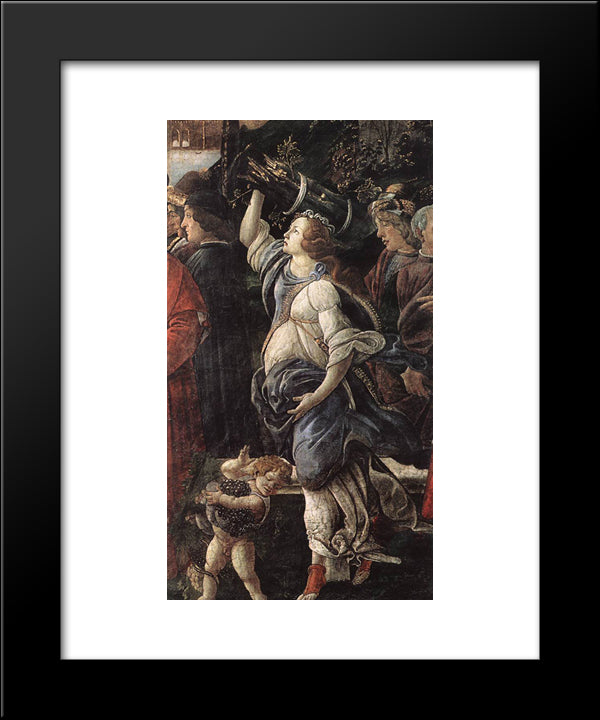 The Temptation Of Christ [Detail: 4] 20x24 Black Modern Wood Framed Art Print Poster by Botticelli, Sandro