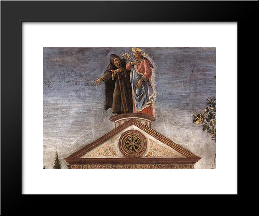 The Temptation Of Christ [Detail: 5] 20x24 Black Modern Wood Framed Art Print Poster by Botticelli, Sandro