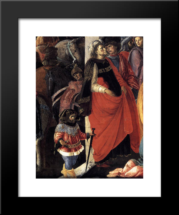 Adoration Of The Magi (Detail) 20x24 Black Modern Wood Framed Art Print Poster by Botticelli, Sandro