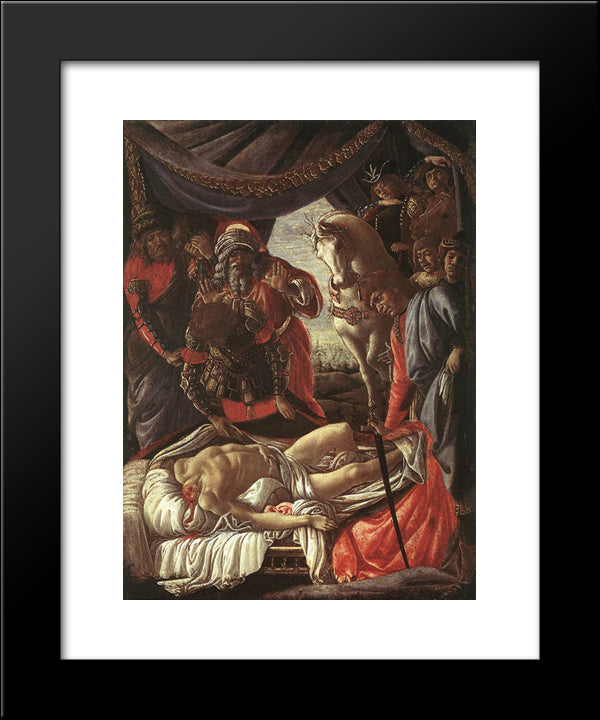 The Discovery Of The Murder Of Holofernes 20x24 Black Modern Wood Framed Art Print Poster by Botticelli, Sandro