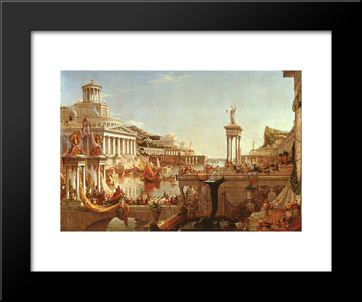 The Course Of The Empire: The Consummation 20x24 Black Modern Wood Framed Art Print Poster by Cole, Thomas