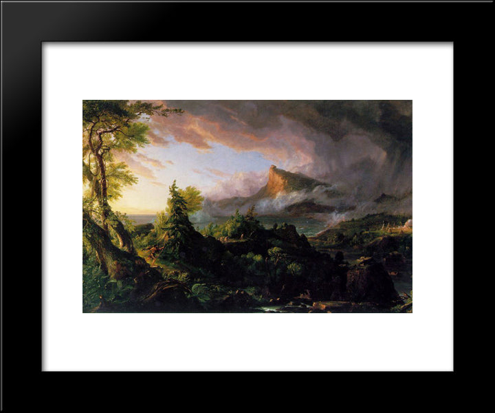 The Course Of The Empire: The Savage State 20x24 Black Modern Wood Framed Art Print Poster by Cole, Thomas