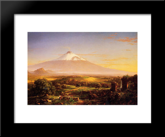 Mount Etna 20x24 Black Modern Wood Framed Art Print Poster by Cole, Thomas